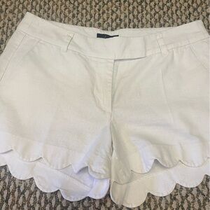 J. Crew White Shorts Scalloped Hem Size 4